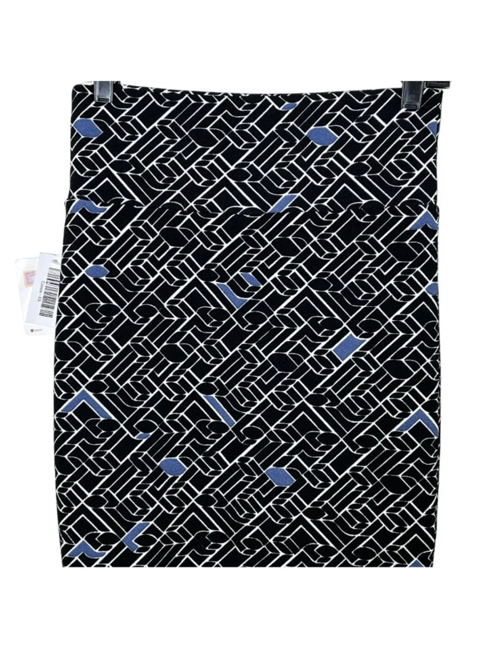 LuLaRoe Pencil Skirt Womens XS Black Blue Stretch Casual Work Midi